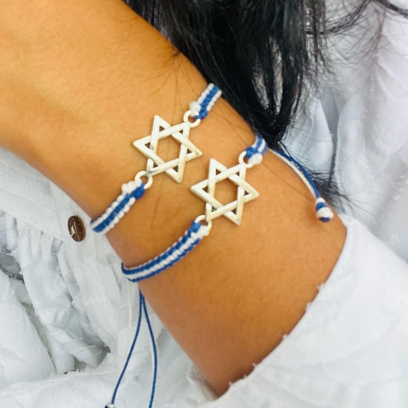 NEW🇮🇱✡️100% Handmade Jewish Star of David Israel Braided Adjustable bracelet - Picture 5 of 11